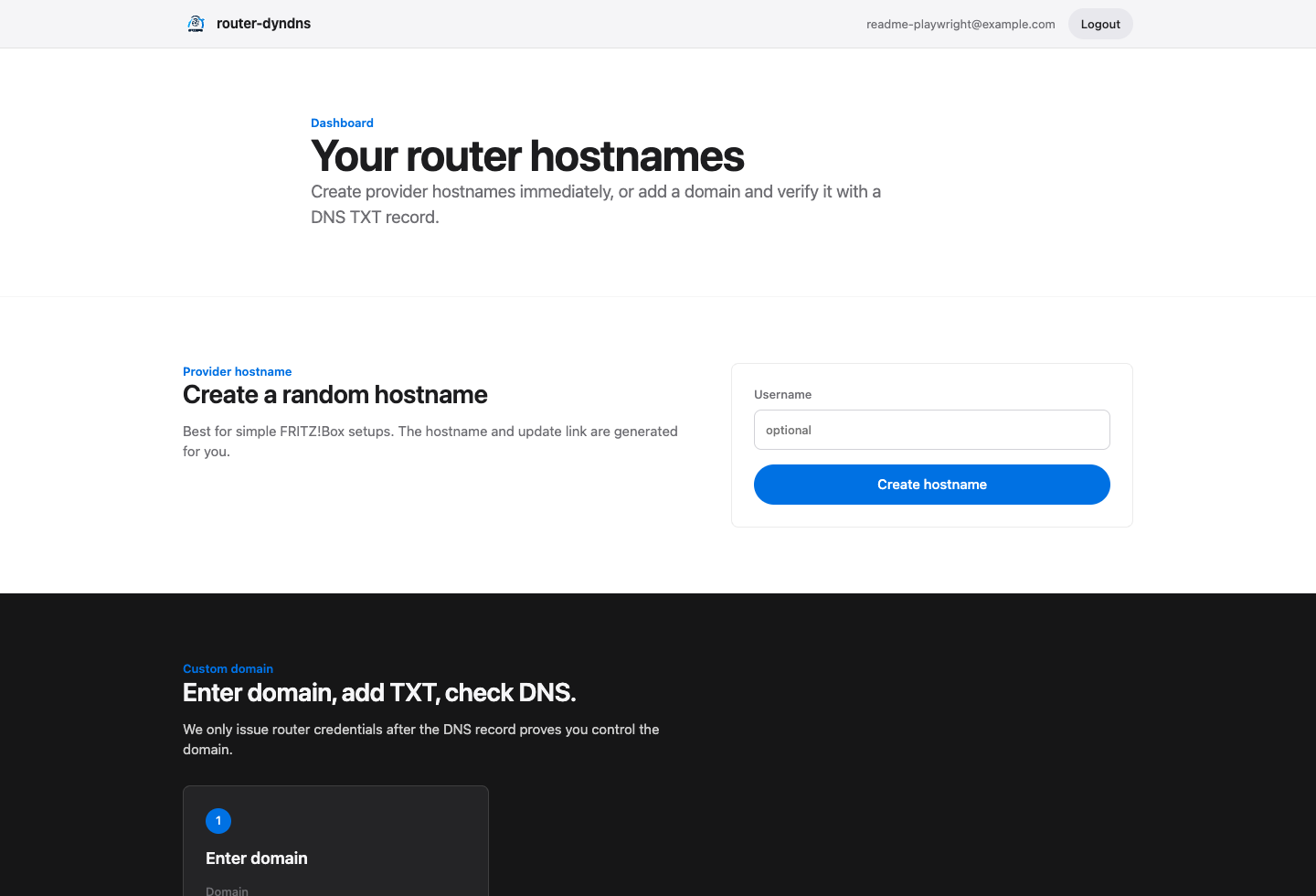 RouterPulse dashboard for router hostnames