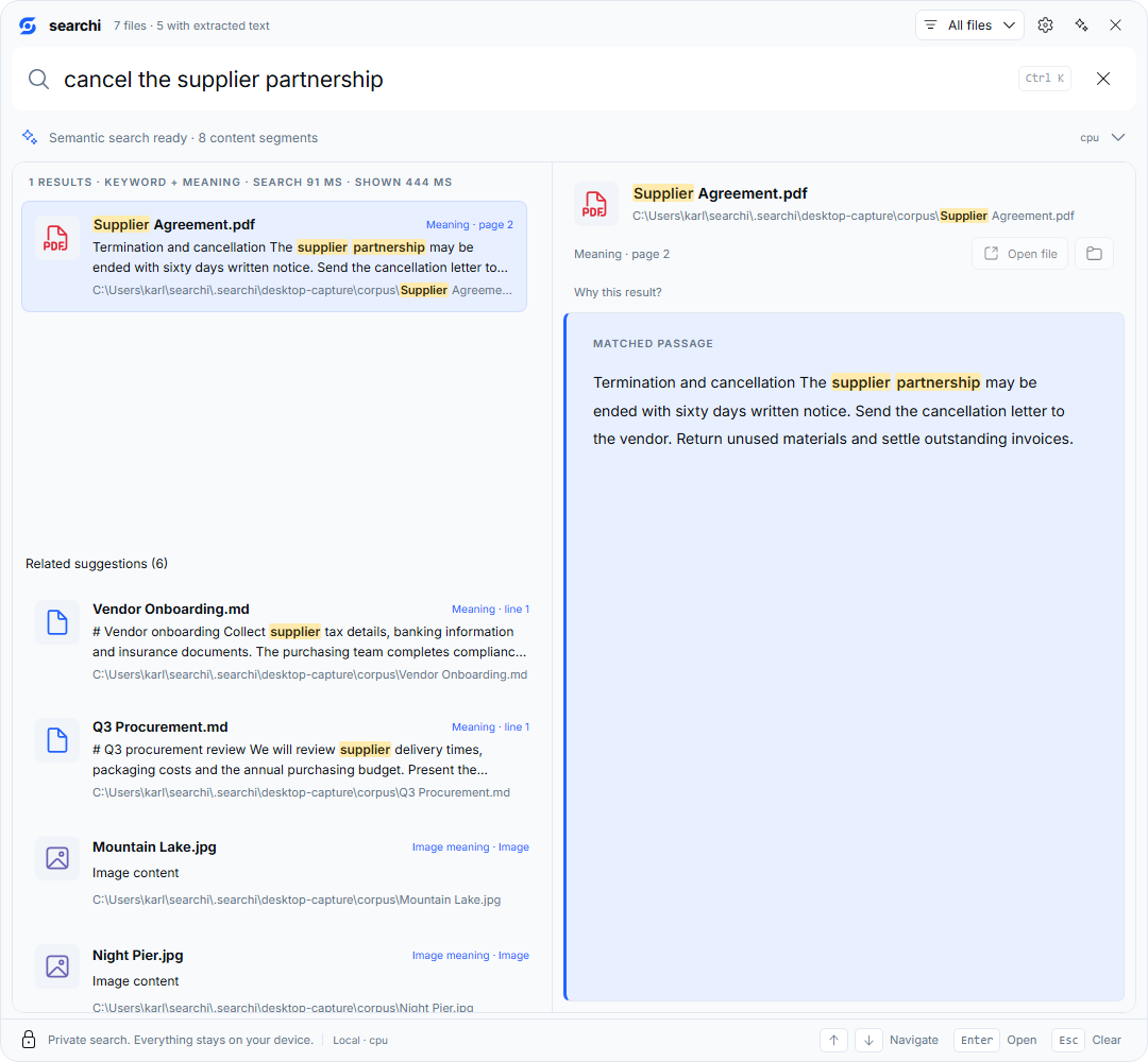 searchi keeps weaker semantic neighbors in expandable Related suggestions